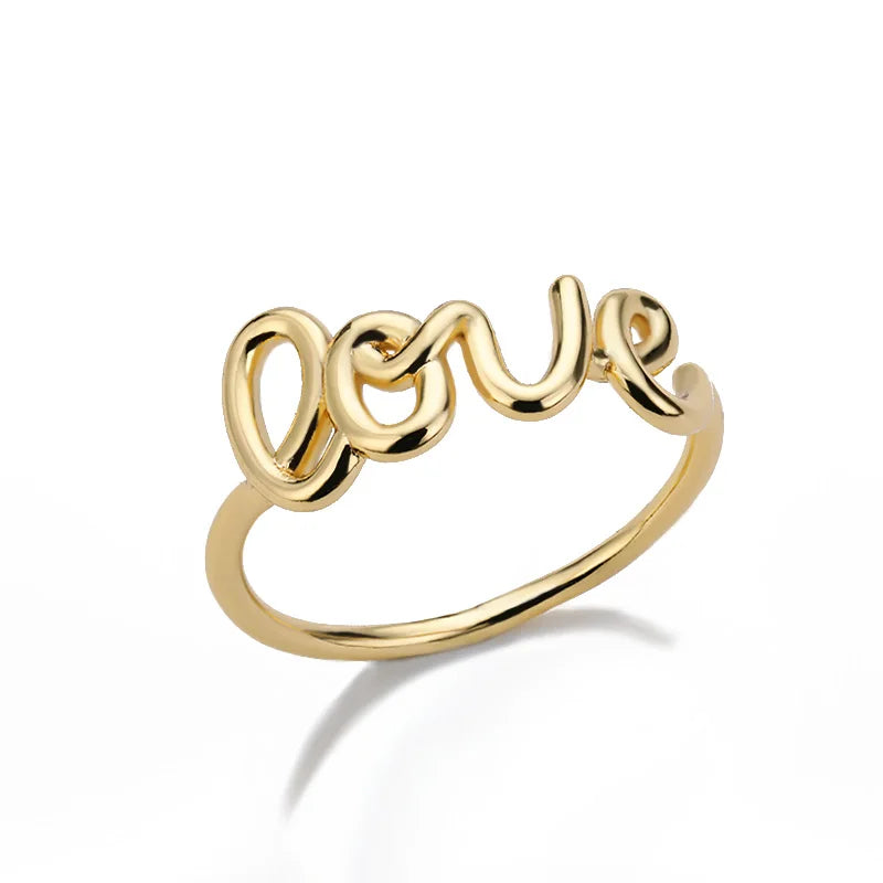 Amora – Gold Stainless Steel "Love" Ring
