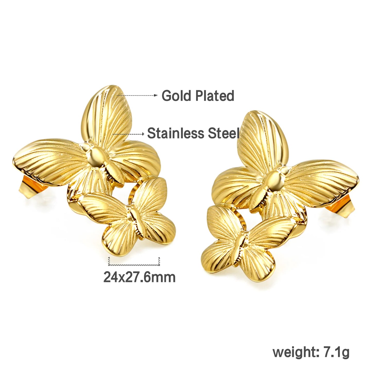 Flora Aurelia – Gold & Silver Stainless Steel Flower Necklace & Earrings Set