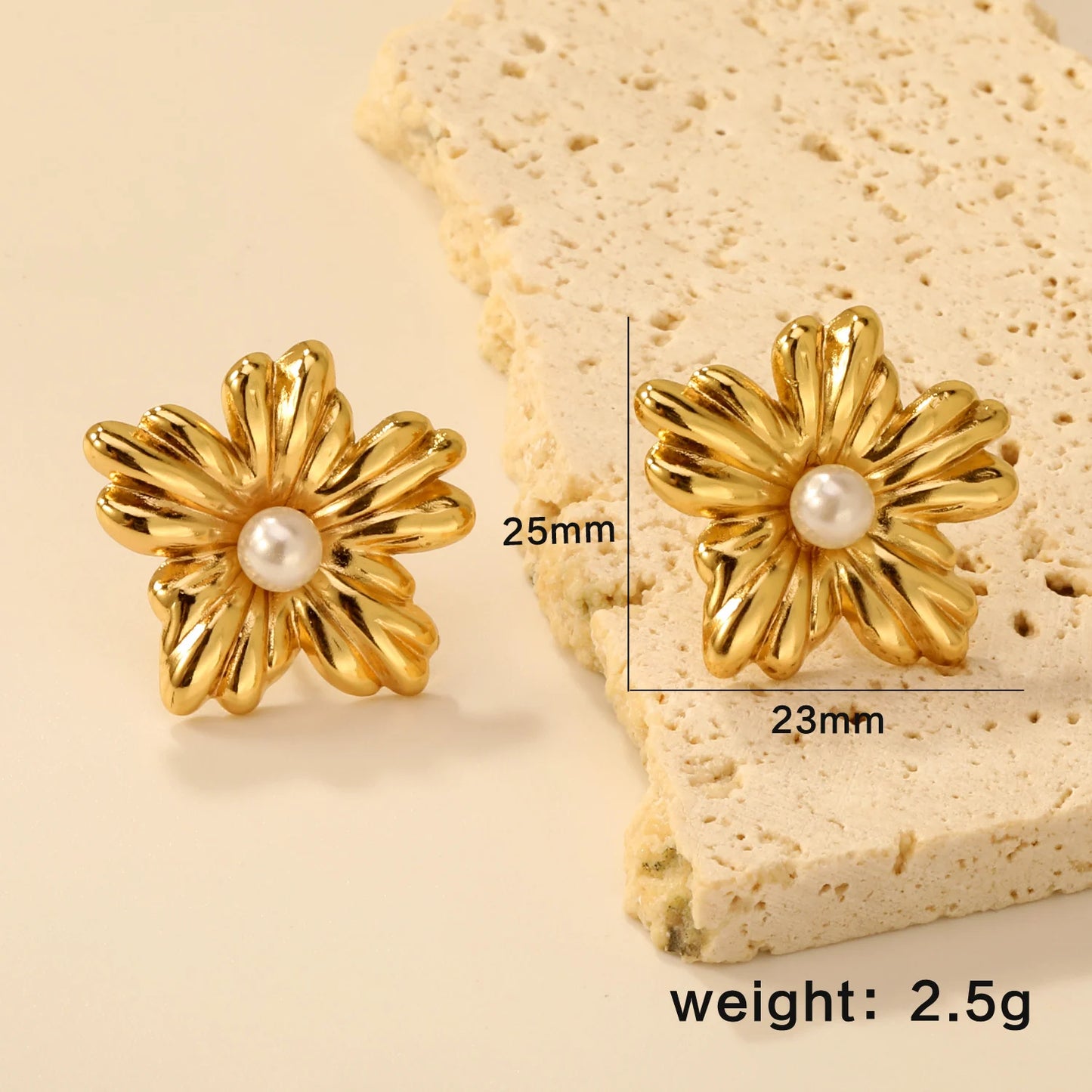 Flora Aurelia – Gold & Silver Stainless Steel Flower Necklace & Earrings Set