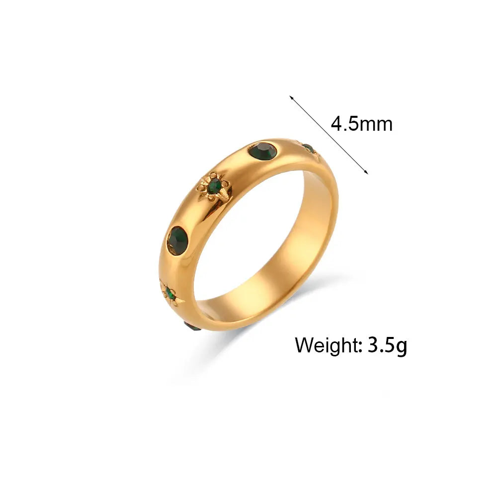 Soléa – Gold Rings with Pearl & Zircon Accents
