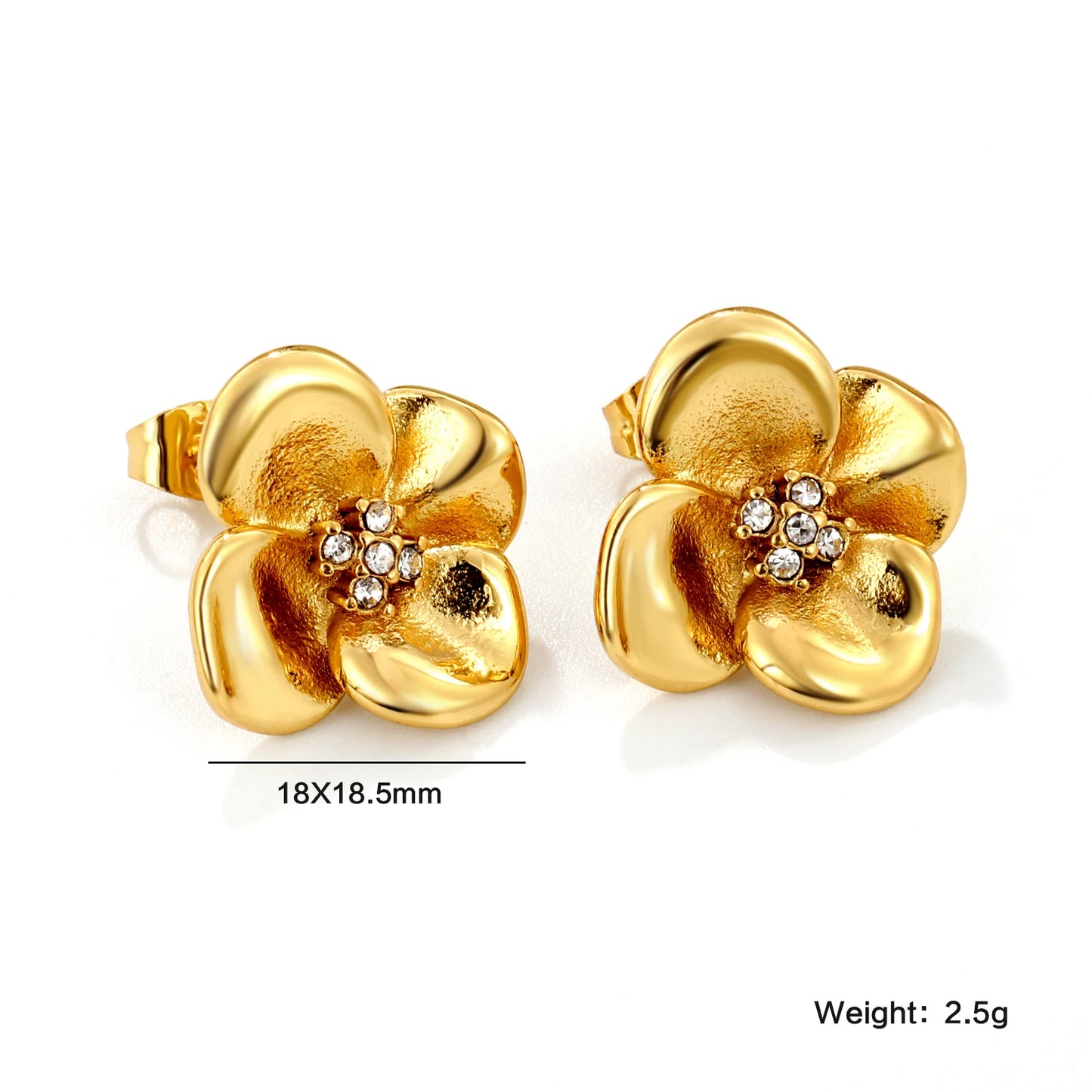 Flora Aurelia – Gold & Silver Stainless Steel Flower Necklace & Earrings Set