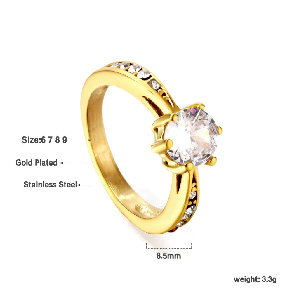 Klea – Gold & Silver Cubic Zirconia Rings for Modern Elegance