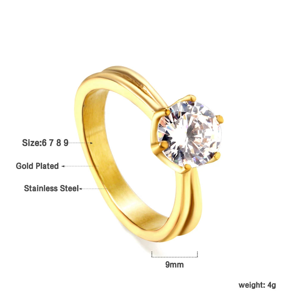 Klea – Gold & Silver Cubic Zirconia Rings for Modern Elegance