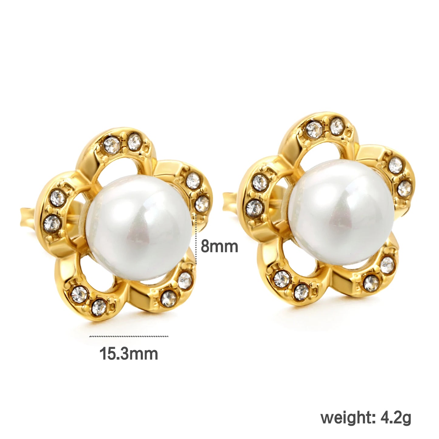 Flora Aurelia – Gold & Silver Stainless Steel Flower Necklace & Earrings Set
