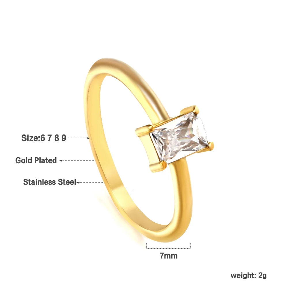 Klea – Gold & Silver Cubic Zirconia Rings for Modern Elegance