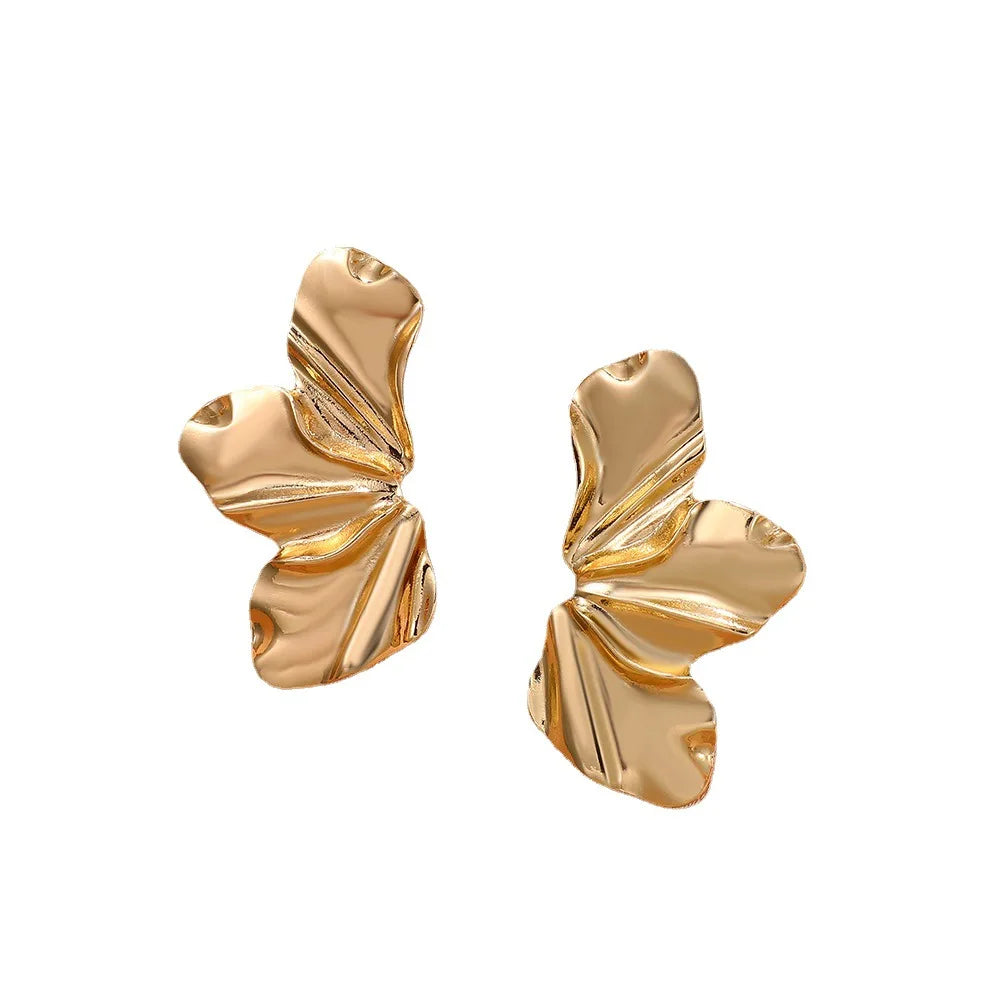 Liora – Sculpted Petal Statement Stud Earrings