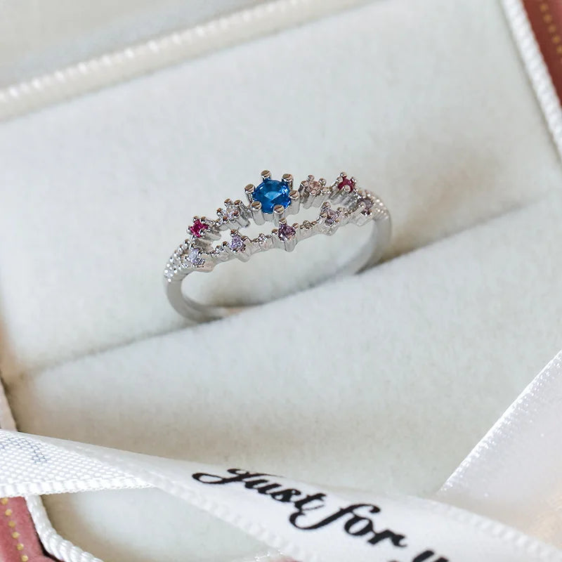 Celestial Spark – Adjustable Zircon Rings Collection