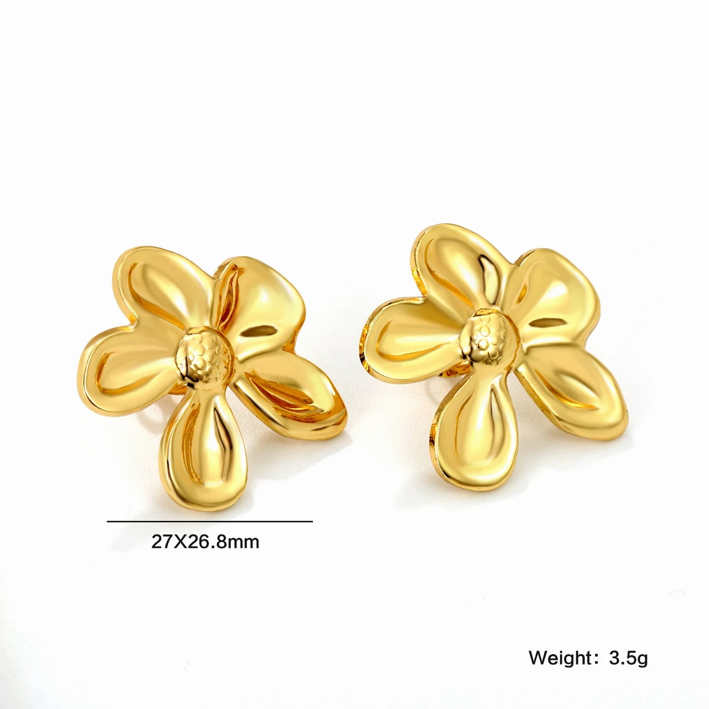 Flora Aurelia – Gold & Silver Stainless Steel Flower Necklace & Earrings Set