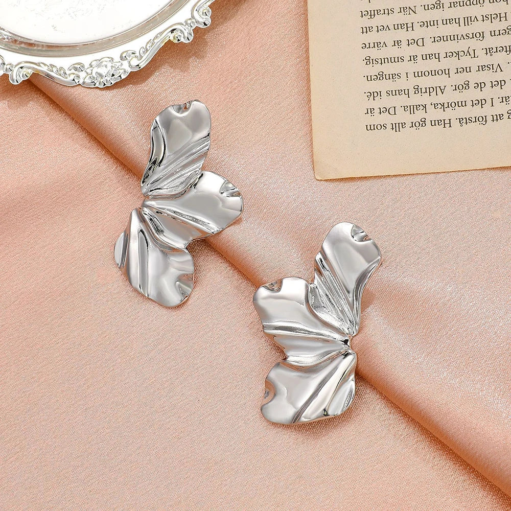 Liora – Sculpted Petal Statement Stud Earrings