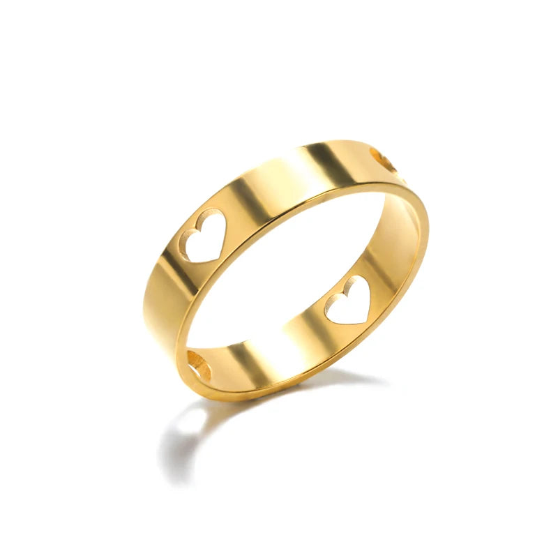 Amora – Gold Stainless Steel "Love" Ring