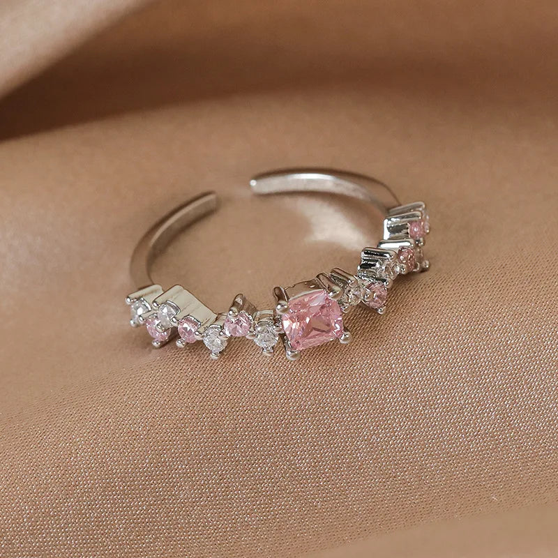 Celestial Spark – Adjustable Zircon Rings Collection