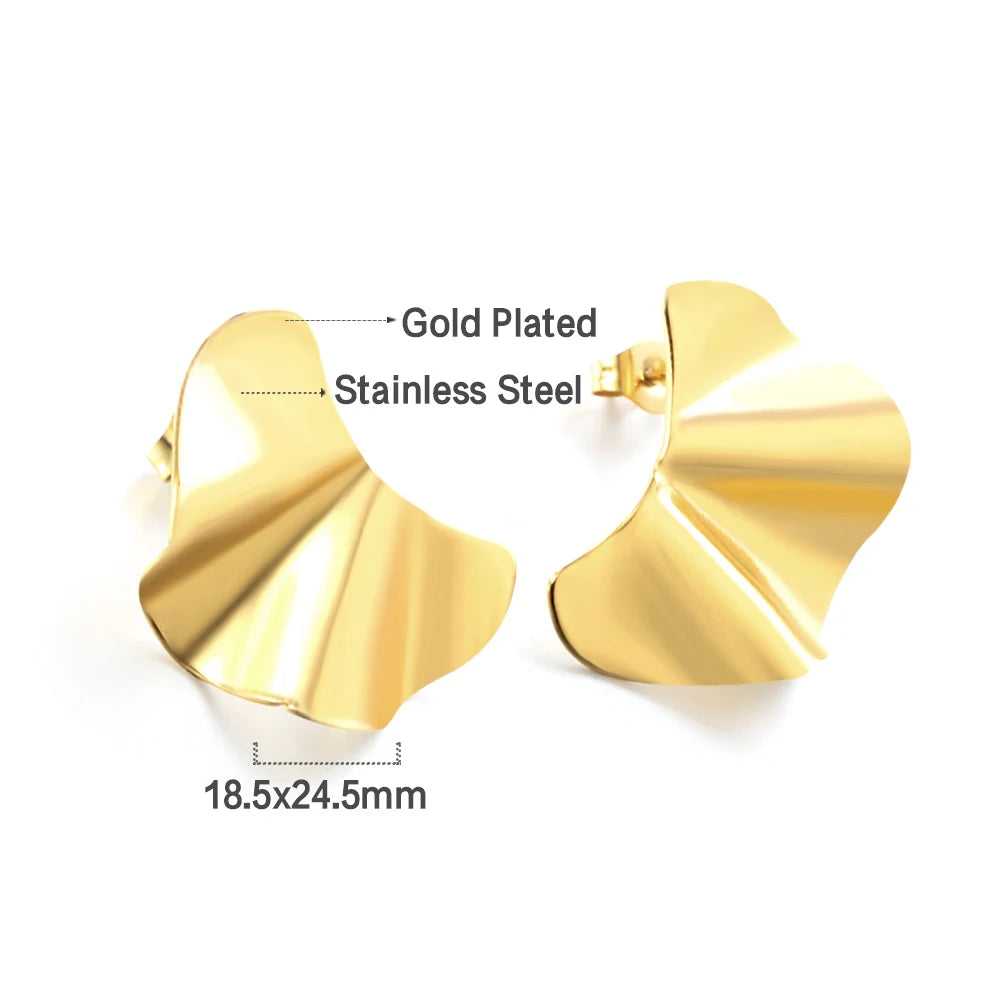 Flora Aurelia – Gold & Silver Stainless Steel Flower Necklace & Earrings Set