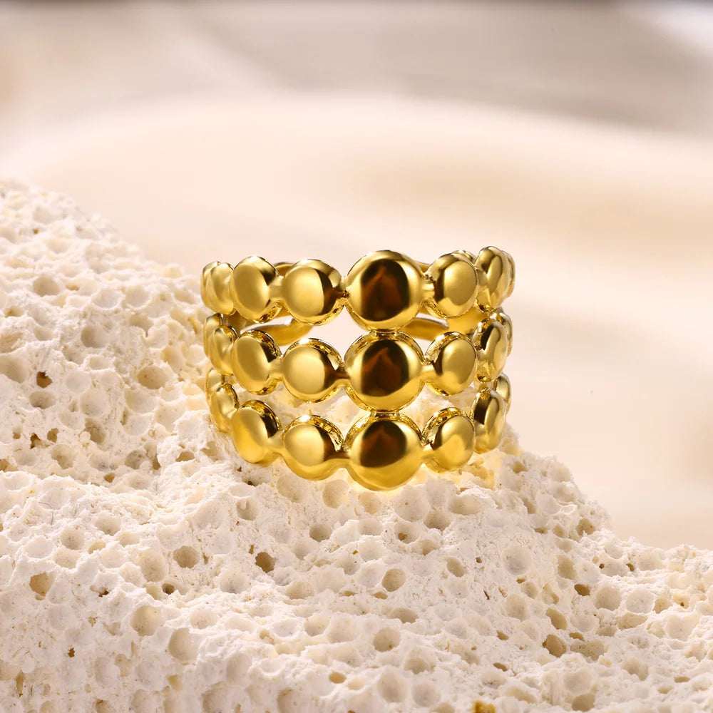 Aurum Muse – Modern Gold Stainless Steel Rings for Women