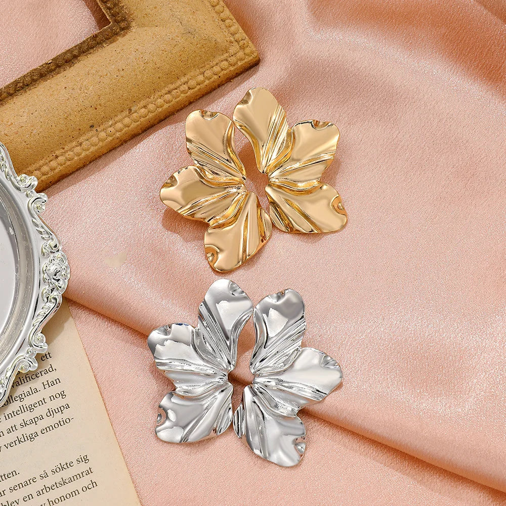 Liora – Sculpted Petal Statement Stud Earrings