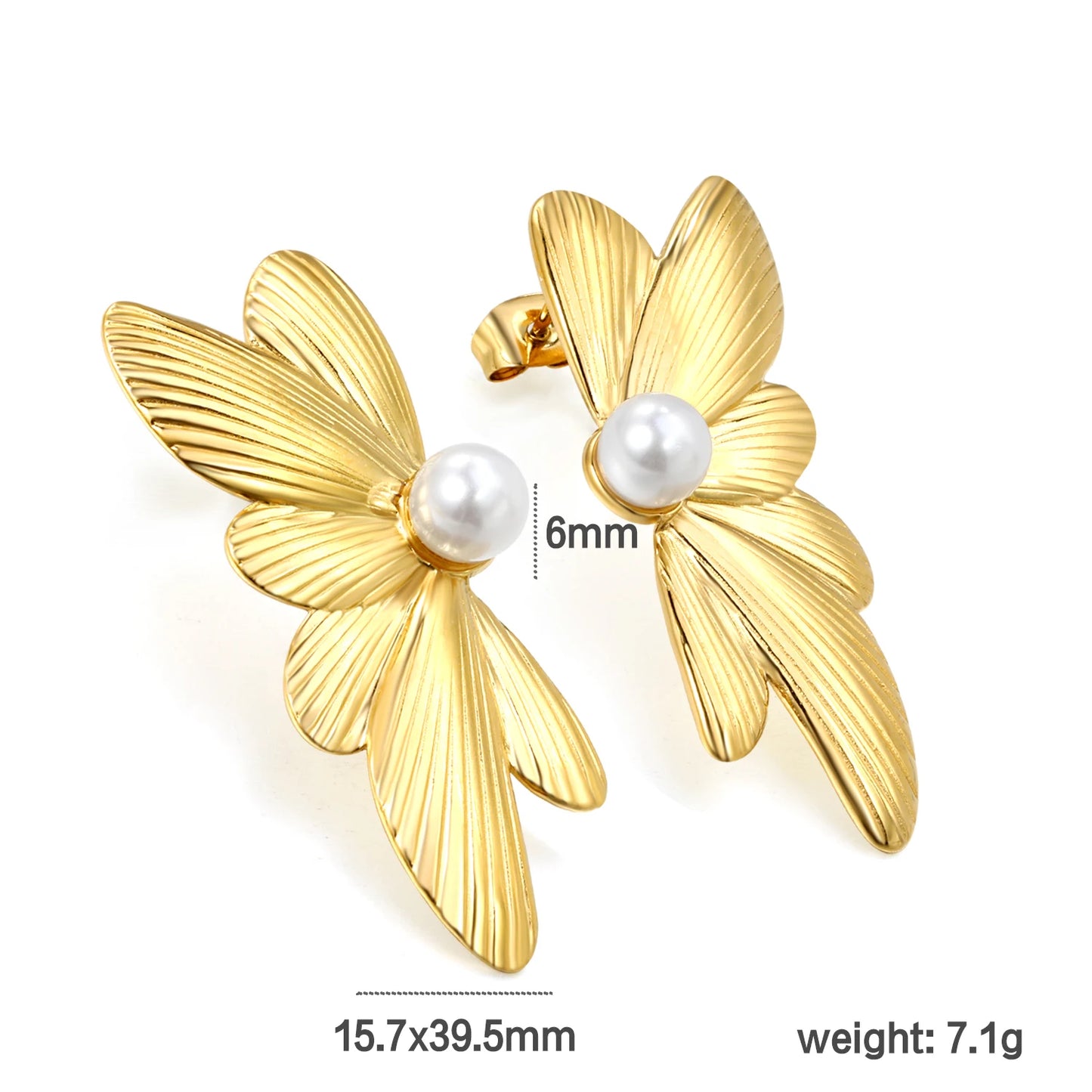 Flora Aurelia – Gold & Silver Stainless Steel Flower Necklace & Earrings Set