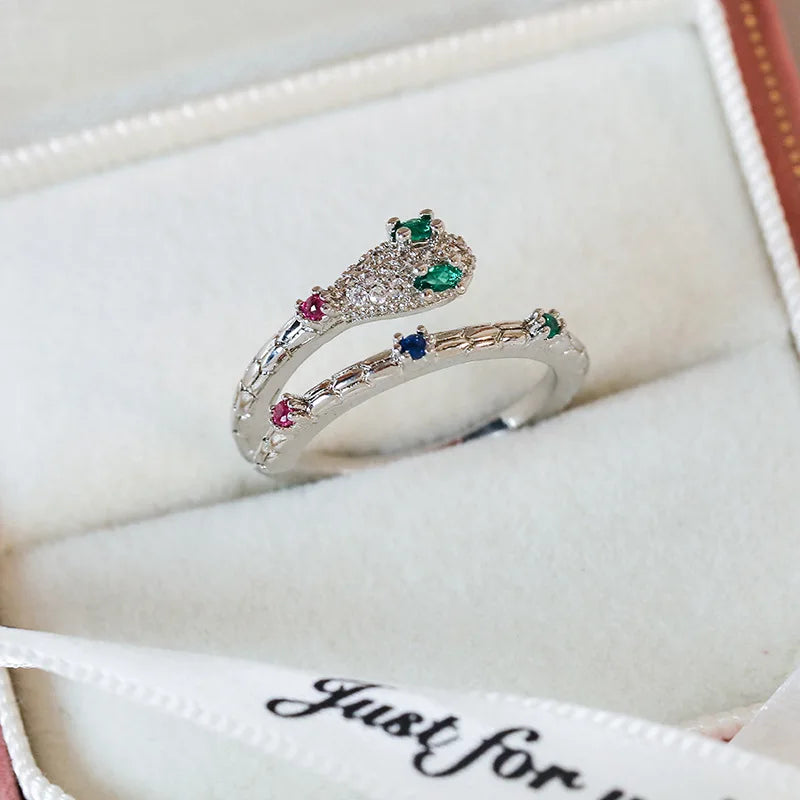 Celestial Spark – Adjustable Zircon Rings Collection