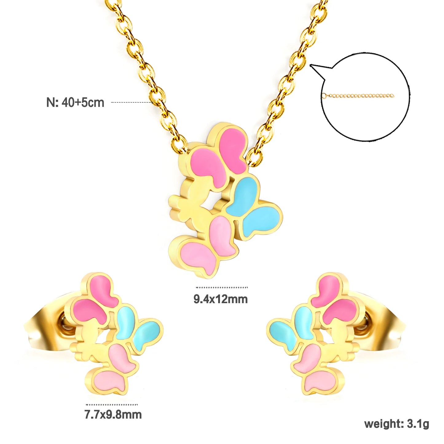 Flora Aurelia – Gold & Silver Stainless Steel Flower Necklace & Earrings Set