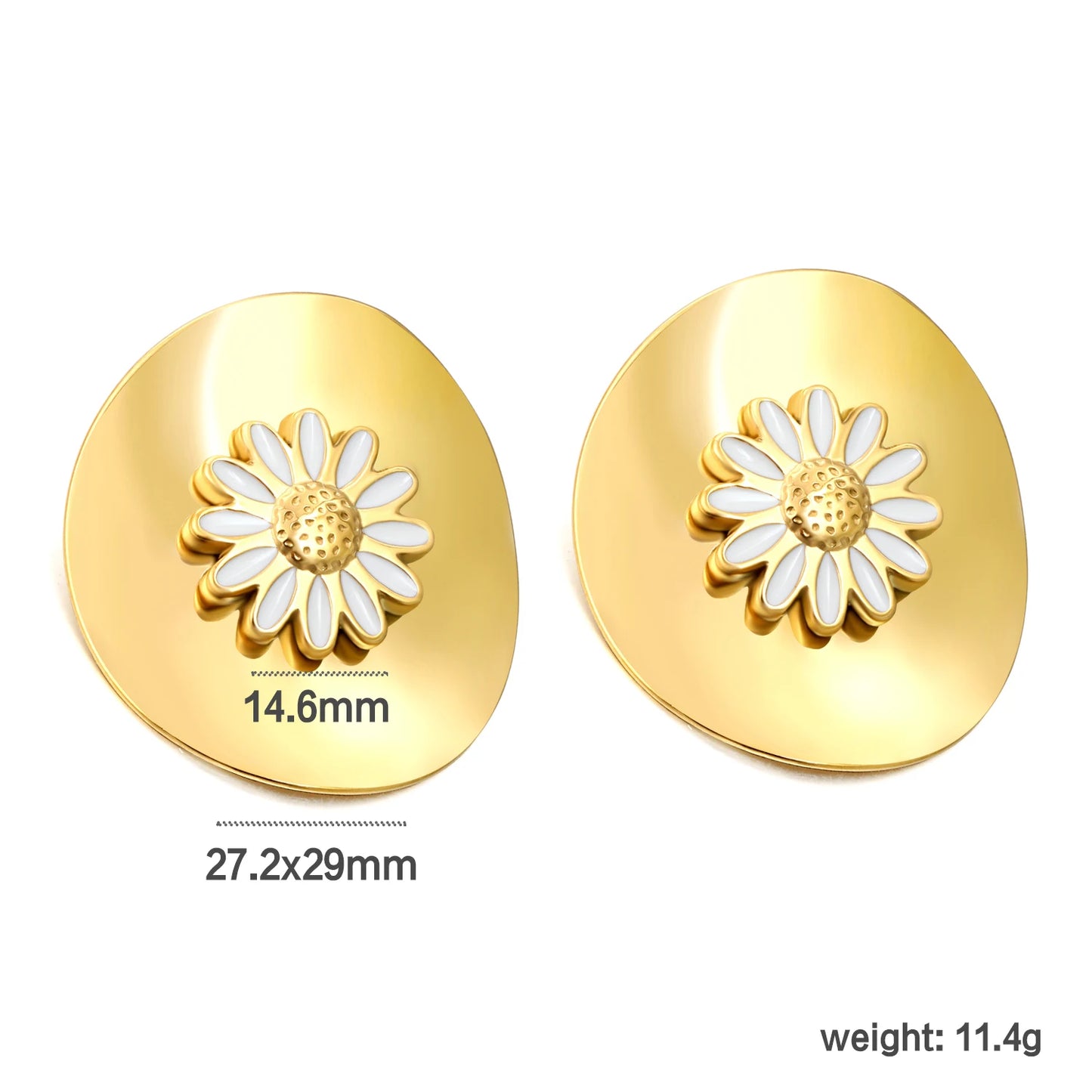 Flora Aurelia – Gold & Silver Stainless Steel Flower Necklace & Earrings Set