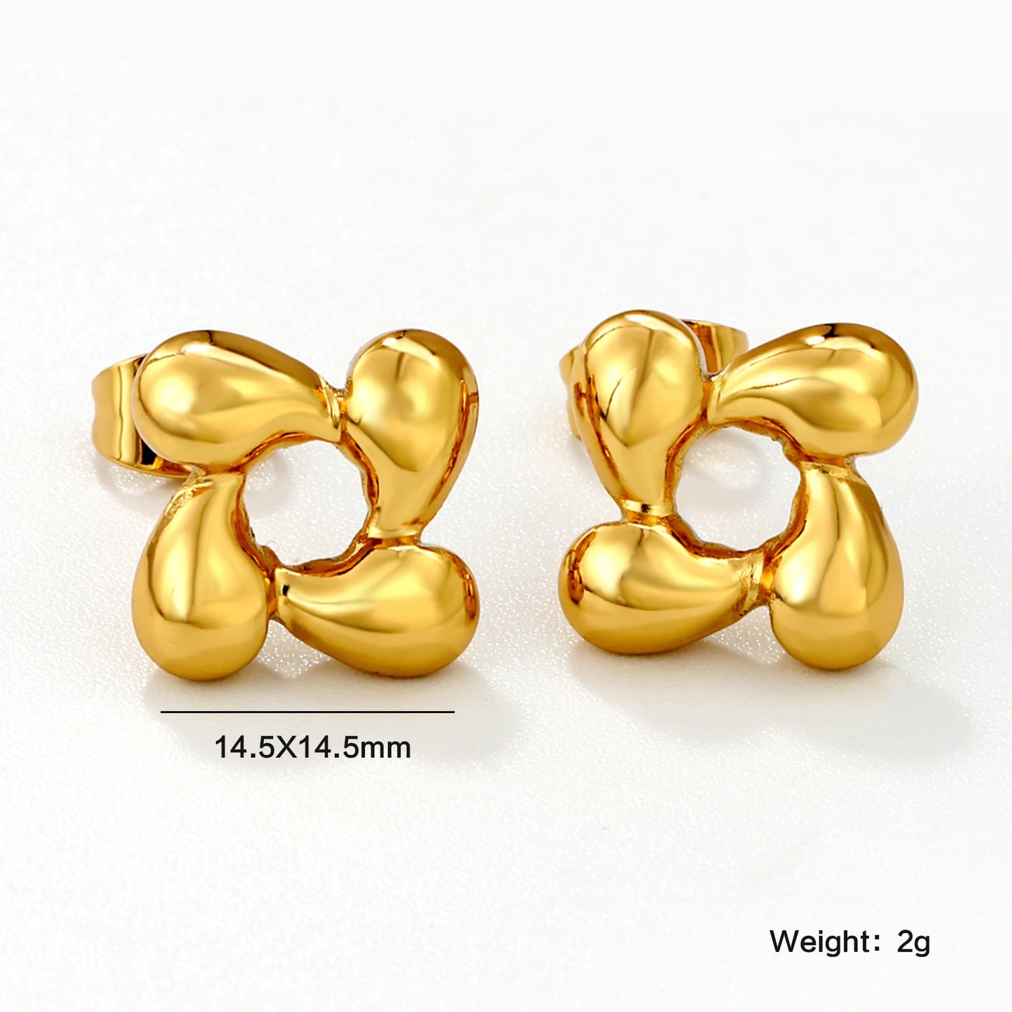 Flora Aurelia – Gold & Silver Stainless Steel Flower Necklace & Earrings Set