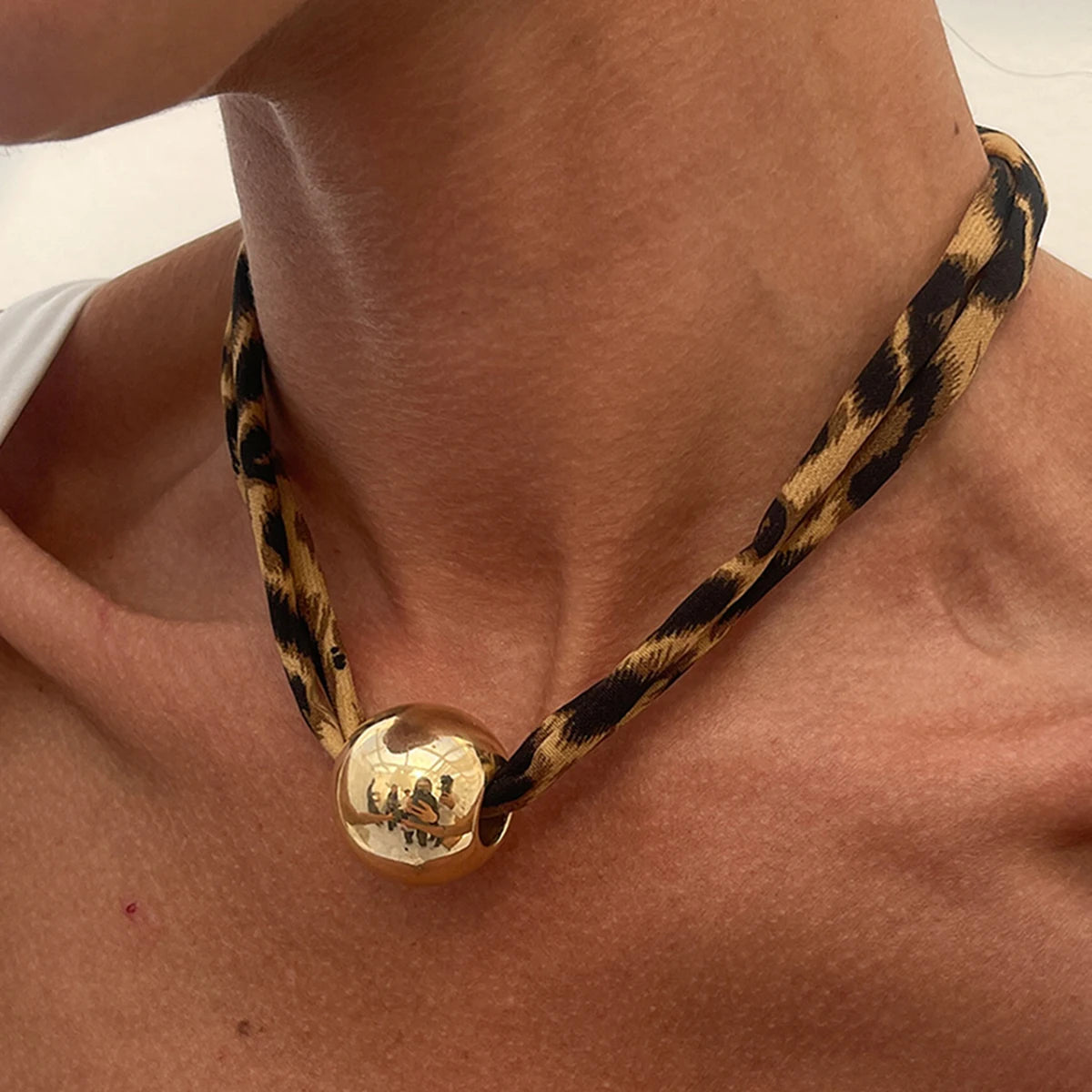 Leopard Velvet Pendant Choker Necklace | Starfish, Heart, Spiral, Cross