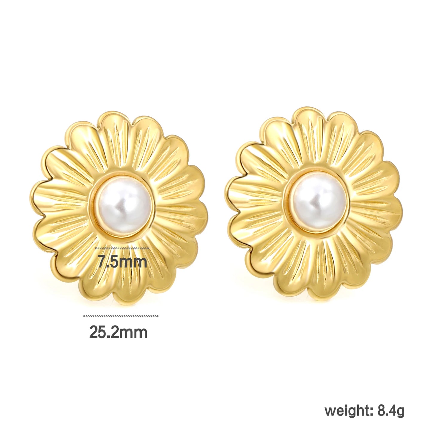 Flora Aurelia – Gold & Silver Stainless Steel Flower Necklace & Earrings Set