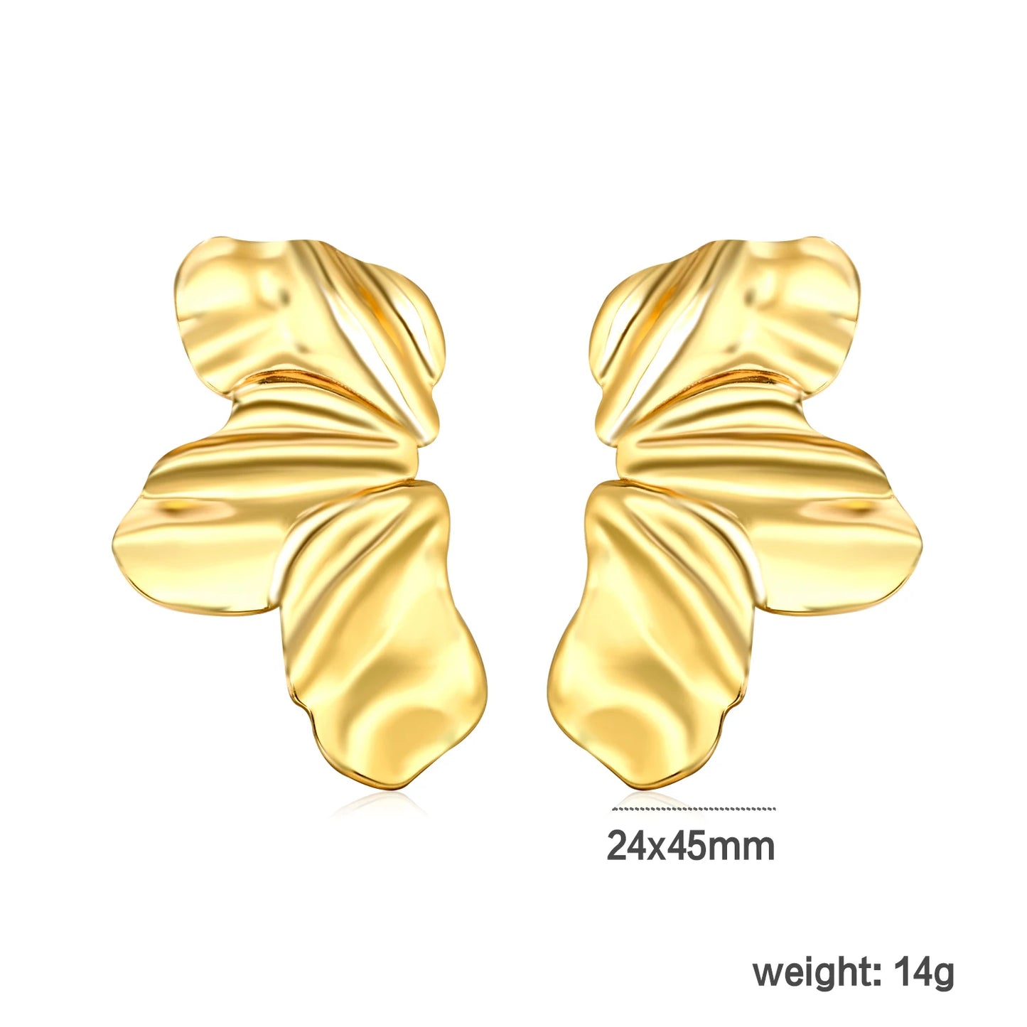 Flora Aurelia – Gold & Silver Stainless Steel Flower Necklace & Earrings Set
