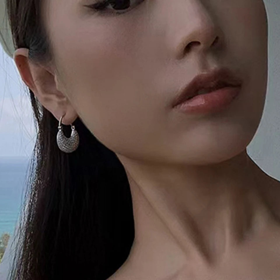 Antiochia Luxe – Crystal Encrusted Hoop Earrings in Gold & Silver